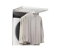 Pull-out Trouser Rack/Clothes Rack Above Washing Machine | Easy to Store, Space-saving, Made of Aluminum Alloy, Extendable and Adjustable, (white)(S)