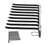 Pull Out Trouser Rack, Removable Drawer-Style Hanger Rod for Wardrobe Storage, Expandable Space Saving Rolling Trolley, 9 Arms Side Mount