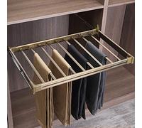 Pull-Out Trouser Rack Removable Pull-Out Rack Wardrobe Storage Expandable Space Saving Drawer-Style Hanger Rod Rolling Trolley,Closet Pants Rack Extendable Clothes Hanger with Sliding Rail A