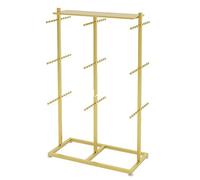 Pull-Out Trouser Rack Removable Pull-Out Rack Wardrobe Storage Expandable Space Saving Drawer-Style Hanger Rod Rolling Trolley,Multifunctional Lingerie Display Stand For,Gold-31.5x15.75x53.15in