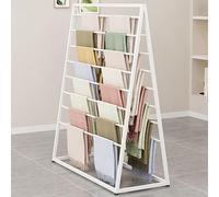 Pull-Out Trouser Rack Removable Pull-Out Rack Wardrobe Storage Expandable Space Saving Drawer-Style Hanger Rod Rolling Trolley,Double-Sided Floor Standing Silk Scarf Rack* Sha.White-120X50X145CM