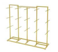 Pull-Out Trouser Rack Removable Pull-Out Rack Wardrobe Storage Expandable Space Saving Drawer-Style Hanger Rod Rolling Trolley,Multifunctional Lingerie Display Stand For,Gold-59.06x15.75x53.15in