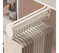 Pull-out Trousers Rack 26cmx10cm Extendable Trouser Rack Aluminum Alloy Pants Hanger Silent Buffer Space-Saving Rack Multi-functional Closet Rod Easy To Install Retractable Pants Hangers Racks(White,4