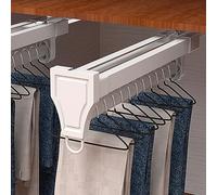 Pull-Out Trousers Rack, Three-section Damping Slide Rail Pull Out Trouser Hanger Rack Aluminum Alloy Pull Out Pants Rack for Scarf Clothes Wardrobe Jeans Pants Multi-functional Closet Rod Bl LWX