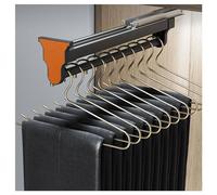 Pull Out Trousers Rack, Wardrobe Extendable Trouser Hanger,Trouser Clothes Rail With Silent Damper,Space Saving,Color2-47cm