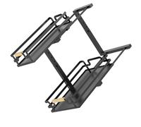 Pull-Out Under Sink Organizers 2-Tiers Regulable Height Sliding Shelf for Kitchen/Bathroom Cabinet Storage Versatile Rolling Shelf