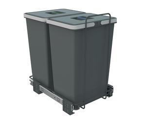 Pull out Waste Bin Recycling - for min 400mm Cabinet - Ecofil 2 x 24l container