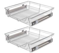 Pull-Out Wire Baskets Kitchen Utensil Holder Rack Unit Organiser 2 pcs vidaXL