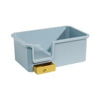Pull-Outfeline Cat Toilet with High, Blue | Enclosed cat toilet, Removable, Pet Supply, for Living Room