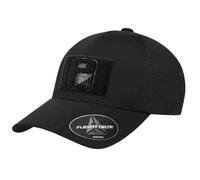 Pull Patch Delta Flexfit + Snapback Hat with Perforation Curved Bill | 2x3 in Loop Surface to Attach Morale Patches, Black, 6 1/2-7 7/8