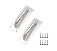 Pull Push Door Handles,2 Pieces Stainless Steel Pull Push Door Handles,Barn Door Pull Push Handle,Commercial Door Handle,Sliding Door Handle,with Screws,for Toilet Door,Cupboard Handle
