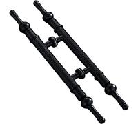 Pull Push Shower Kitchen Door Pulls Door Pull Heavy Duty Barn Door Handle,Hotel Hall KTV Coffee Shop Antique Push Pull Handle Interior Exterior Round Door Pull Handle Stainless Steel (Color : Black,