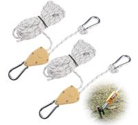 Pull Ratchet Grow 1/8 Inch White, Rope Ratchet with Hook 2 m, Tent Tensioner with Ratchet, 68 kg Weight Capacity, Adjustable Ratchet Hanger, Portable Adjustable Fix Camping Rope for Tent, Hiking