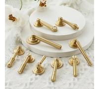 Pull Ring Solid Brass Furniture Drop Handles Golden Rotatable Round Bedside Drawers Nightstand Cabinet Hidden Rings Single Hole(03-Single Hole,with 25mm Screws)
