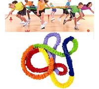 Pull Rope Fleece Elastic Dynamic Band, Outdoor Kids Ring Team Rope, East South nd Creative Movement Running Rainbow School Random in the Gym or at Home for Cooperative Stretching Exercises