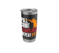Pull Shoot Swear Repeat Sporting Clays Sports Clay Shooting Stainless Steel Insulated Tumbler
