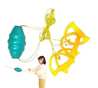 Pull Shuttle Ball Game - Jumbo Speed Ball Zipping Balls for Pulling, 6 Foot Elastic Cord, Foam Padded Handle, Latex Free Balloon | Double Player Outdoor Sports Toys Fun Family Activity for Kids Teens