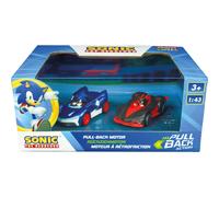 Pull & SPEED I Carrera | Sonic the Hedgehog I 2 vehicles with pull-back motor I authentic SonicI characters I ideal as a gift or for your own collect
