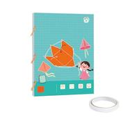 Pull String 3D Geometric Learning Book Interactive Educational Toy for Kids Volume and Area Teaching Aid with Double Tape (B, 30x21cm)