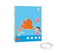 Pull String 3D Geometric Learning Book Interactive Educational Toy for Kids Volume and Area Teaching Aid with Double Tape (C, 30x21cm)