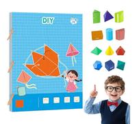 Pull String 3D Geometry Learning Book - 15 DIY Models for Kids, Educational Toy Maths and Geometric Shapes, Spatial Thinking Training with Video, Montessori Gift for Primary School