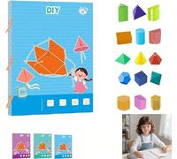Pull String 3D Geometry Learning Book, 3D Geometry Learning Book with Braided Rope Design Teach Volume and Surface Area Formulas, Safe Braided Rope Design, 9/12/15 Solids Geometric Models (9+12+15)
