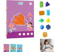 Pull String 3D Geometry Learning Book, 3D Geometry Learning Book with Braided Rope Design Teach Volume and Surface Area Formulas, Safe Braided Rope Design, 9/12/15 Solids Geometric Models (9)