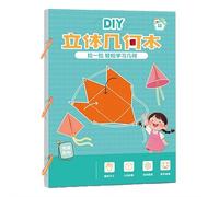 Pull String 3D Geometry Learning Book, 3D Pull-Wire Handmade Book Set for kids, Braided Rope Design DIY Solids Geometric Models Books, Fun Crafts, Cultivate Mathematical Thinking