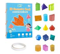Pull String 3D Geometry Learning Book, DIY Geometric Forms Educational Kit for Kids, Build 15 Solid Models, Early STEM Learning & Spatial Thinking Training Toy for Boys and Girls