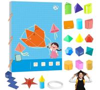 Pull String 3D Geometry Learning Book, DIY Geometry Forms, Geometry Forms Book for Beginners with 15 Solids Models, Space Thinking Training, Teach Volume & Surface Area Formulas