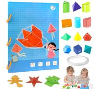 Pull String 3D Geometry Learning Book, DIY Interactive Geometry Book Educational Toys, Geometric Forms Book for Beginners with 15 Solids Models, Learning Resources Toys for Boys Girls
