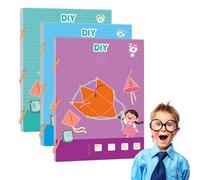 Pull String 3D Geometry Learning Book, Folding Geometric Shape Learning Toy, Enhance Geometric Understanding for Beginners, Safe Braided Rope Design, For Kids Ages 5-12 (9+12+15)