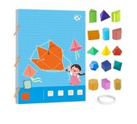 Pull String 3D Geometry Learning Book, Fun Pull String 3D Geometry Craft Book with 9/12/15 Solids, Teach Volume & Surface Area Formulas with Braided Rope Design(15Model)