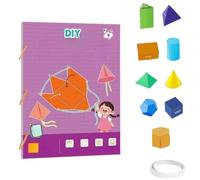 Pull String 3D Geometry Learning Book, Geometric Shapes Pull-String Model Book, Beginner Math Geometry Education Book for Families and Students (9 shapes)