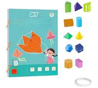 Pull String 3D Geometry Learning Book, Geometric Shapes Pull-String Model Book, Beginner Math Geometry Education Book for Families and Students (12 shapes)