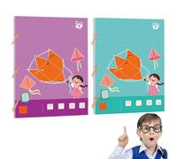 Pull String 3D Geometry Learning Book, Geometry for Beginners with 9/12/15 Solids Geometric Models, Safe Braided Rope Design, Enhance Geometric Understanding, for Kids Ages 5-12 (9 Model+12 Model)
