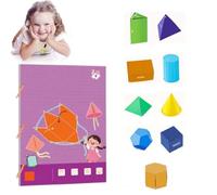 Pull String 3D Geometry Learning Book, Geometry for Beginners with 9/12/15 Solids Geometric Models, Safe Braided Rope Design, Enhance Geometric Understanding, Educational Interactive Toy (A)