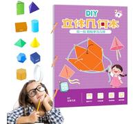 Pull String 3D Geometry Learning Book,Geometry for Beginners with 9/12/15 Solids Geometric Models,Teach Volume & Surface Area Formulas (A)