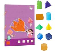 Pull String 3D Geometry Learning Book,Geometry for Beginners with Solids Geometric Models,Braided Rope Design,Teach Volume & Surface Area Formulas for Kids (9 Model)
