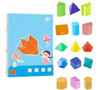 Pull String 3D Geometry Learning Book,Geometry for Beginners with Solids Geometric Models,Braided Rope Design,Teach Volume & Surface Area Formulas for Kids (15 Model)