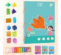 Pull String 3D Geometry Learning Book,Geometry For Beginners With Solids Geometric Models With Braided Rope Design,Folding Geometric Shape Learning Toy,Teach Volume & Surface Area Formulas (#A)