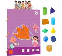 Pull String 3D Geometry Learning Book,Geometry for Beginners with Solids Geometric Models with Braided Rope Design,Teach Volume and Surface Area Formulas,Folding Geometric Shape Toy (9-Model)