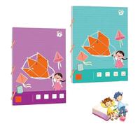 Pull String 3D Geometry Learning Book, Geometry Thinking Training Book, Interactive Learn Explore Volume & Area with 9/12/15 Models, Safe Braided Rope Design (9 + 12 Models)