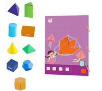 Pull String 3D Geometry Learning Book, Interactive Pop-Up Kit With Pull-String Shapes For Volume & Area Learning, Includes 9/12/15 Models + Hidden Surprises(Purple (9-Model))