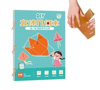 Pull String 3D Geometry Learning Book, Interactive Pull-String Geometry Learning Kit With Models | Includes 9/12/15 Models,Spatial Thinking Training Game For Students, Kids, And Children
