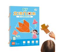 Pull String 3D Geometry Learning Book, Interactive Pull-String Geometry Learning Kit With Models | Includes 9/12/15 Models,Spatial Thinking Training Game For Students, Kids, And Children