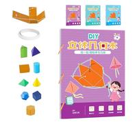 Pull String 3D Geometry Learning Book, Interesting 3D Pull-Wire Handmade Book, Pull-String Model Book, Geometric Solids for Beginners with 9/12/15 Solids Geometric Models (9 Model)