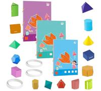 Pull String 3D Geometry Learning Book, Koyoata Pull String 3D Geometry Learning Book, Interactive Pull-String Geometry Learning Kit with Pop-Up Models, Volume & Area Exploration (3pcs)