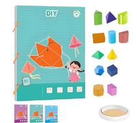 Pull String 3D Geometry Learning Book, New Interactive Pull-String Geometry Learning Kit, Teach Volume & Surface Area Formulas, Includes 9/12/15 Models(12-models)