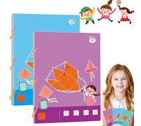 Pull String 3D Geometry Learning Book, New Upgrades 3D Shapes Pull-Wire Handmade Book, Folding Educational Interactive Toys with 9, 12, or 15 Shapes for Kids (9+12 Shapes)
